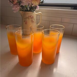 Blendo MCM Sunset Orange Glass Tumbler Set (5)